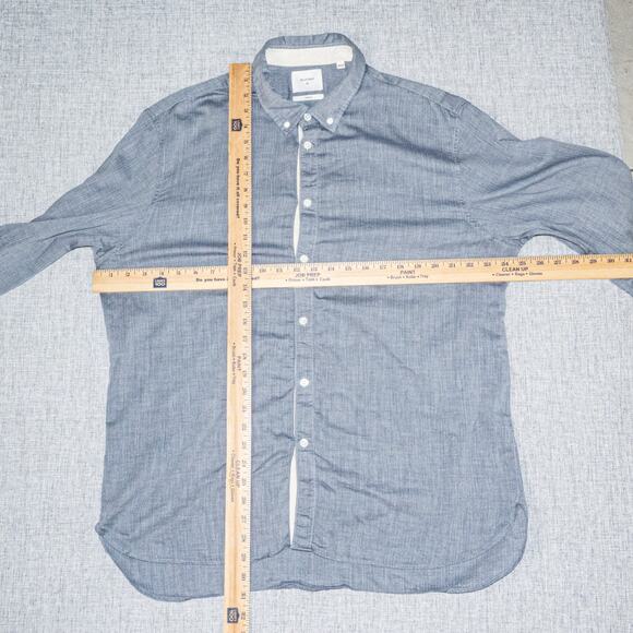 Billy Reid Men's Small Standard fit Button Down Shirt Chambray herringbone - Picture 6 of 7